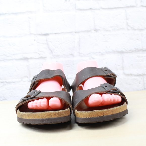 BIRKENSTOCK Milano Brown Leather Ankle Strap Sandals Size L 10 / M 8 - Picture 4 of 9